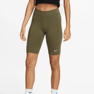 Nike Olive Green Mid-Rise Bike Shorts